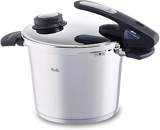Fissler vitavit edition design / Olla a presión (6 litros, Ø 22 cm) de acero inoxidable, 2 niveles de cocción, apta para cocinas de inducción, gas, vitrocerámica y eléctricas