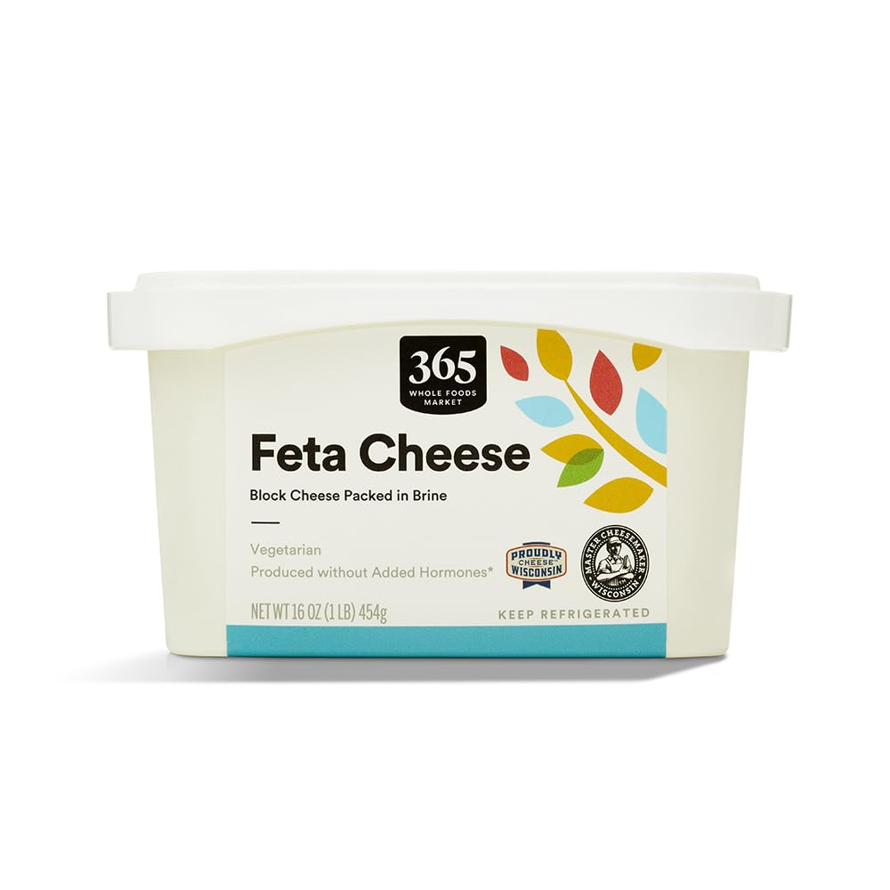 365 by Whole Foods Market Feta Cheese Block in Brine, 16 oz - Creamy, Fresh, rBGH-Free Greek Style