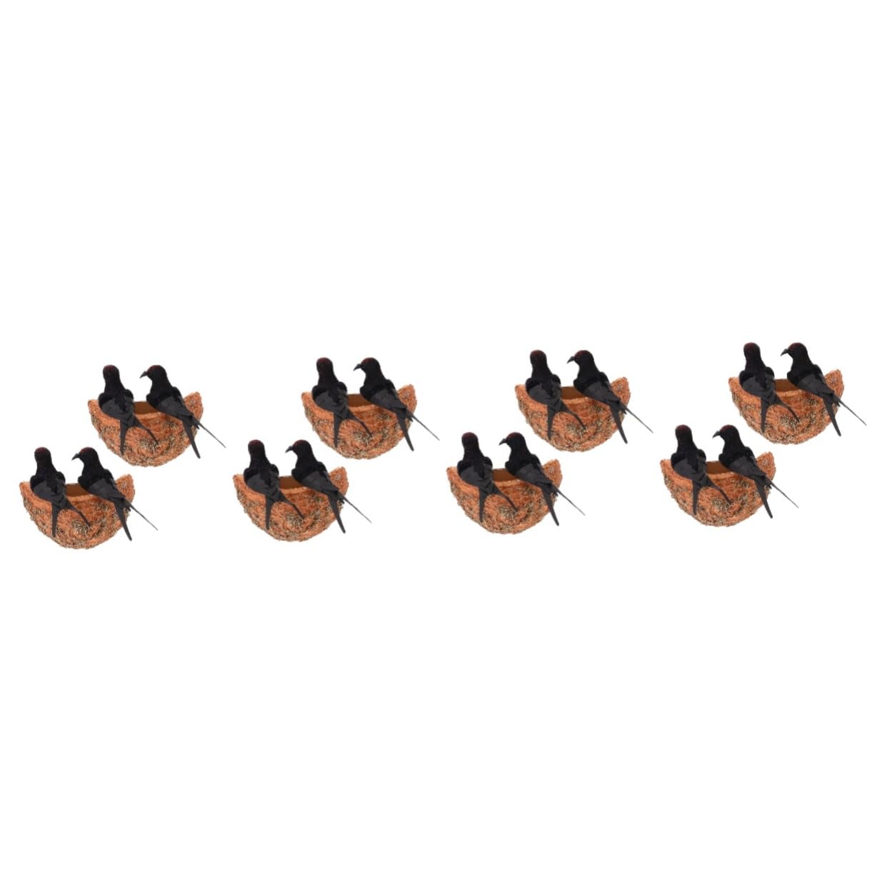 BESPORTBLE 8 Juegos De Nido De Golondrina Simulado Rústico Casa De Campo Pajarera Figuras De Nido De Pájaro Decoración del Hogar Simulación Nido De Pájaro Decoración Adorno De Pájaro