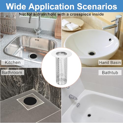 Coladores para desagüe de ducha de acero inoxidable 4 unidades miniatura 6