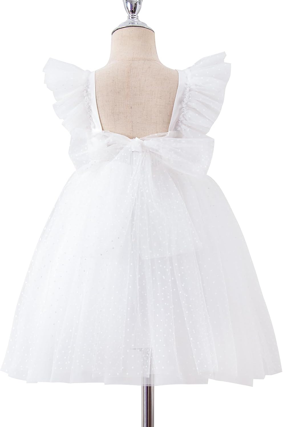 Tutu.kk Toddler Girls Vintage Party Dress Ruffled Sleeve A-Line Tulle Flower Girl Dresses for Wedding,Birthday - Image 4