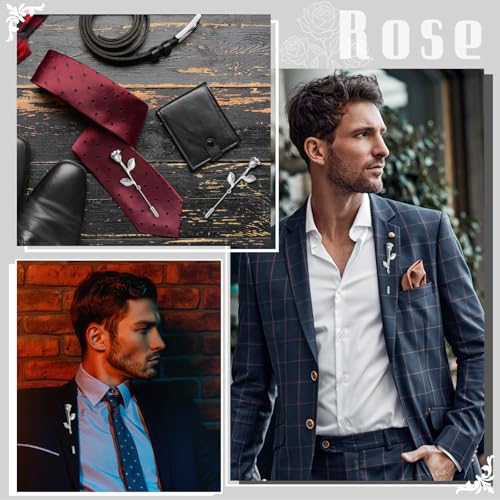image for Yuxung 16 Pcs Fashion Rose Metal Floral Lapel Brooch Pin Suit Tuxedo C
