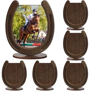 Bucherry 6 Pcs Picture Frame, Brown | Horseshoe Decor Western Photo Frame Cowboy Rodeo Party Decorations for Wild West Wedding Birthday Party