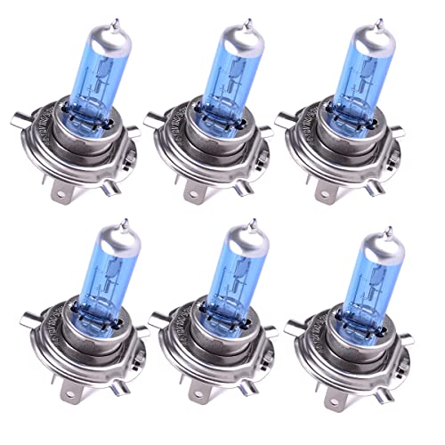 Etomvoop 6Pcs H4 100W ampoules de phares de voiture 12V 6000K halogène xénon lumières Super blanc feux de croisement lumière LED accessoires de voiture Cover