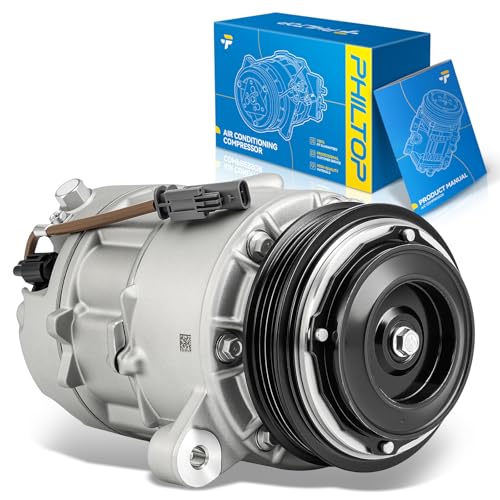 Image of PHILTOP Air Conditioner AC Compressor for Chevy Silverado 1500 19-21,23 5.3L,19-23 6.2L,19-21 4.3L,Tahoe /Suburban /Yukon /Yukon XL 2021-2023 5.3L /6.2L,Silverado /Sierra 2500 HD 20-22 6.6L,Escalade 21-22