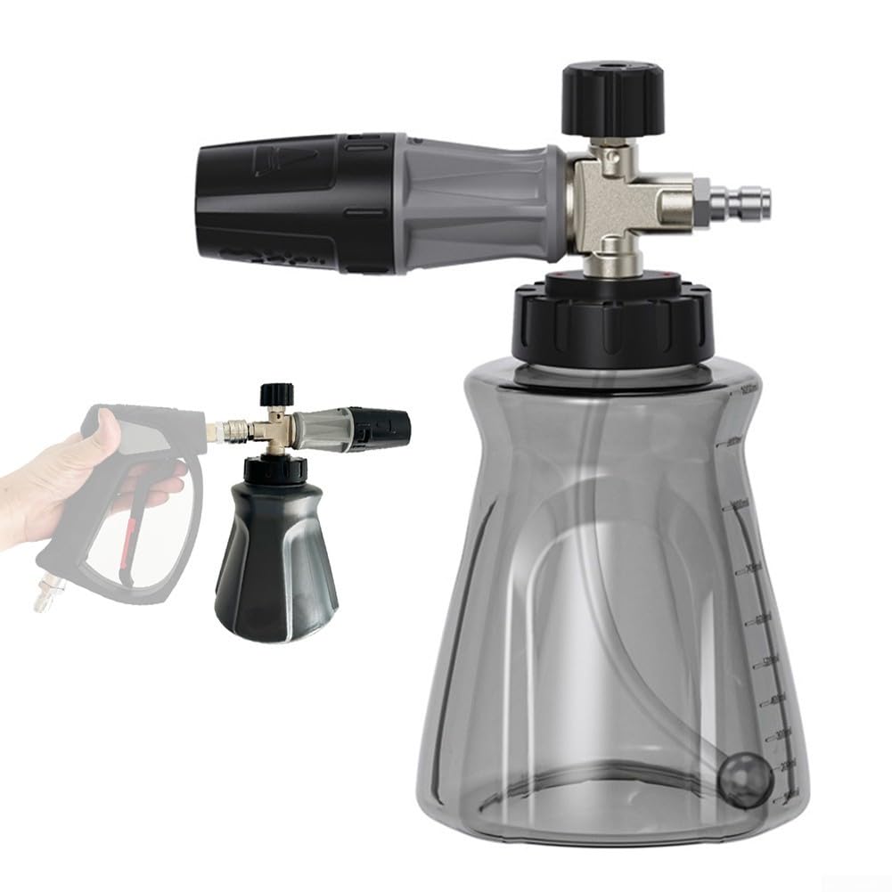 1000ML Transparente Schaumsprühflasche für 4500 PSI Hochdruckreiniger mit für Skala für Auto und Fahrzeugreinigung