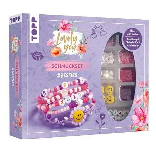 Lovely You Schmuckset #Besties. Anleitung und Material für 5 Armbänder. Über 400 Perlen: Anleitungen, Freundschaftstest, über 400 bunte Perlen, Herz-, Smiley- und Buchstaben-Perlen...