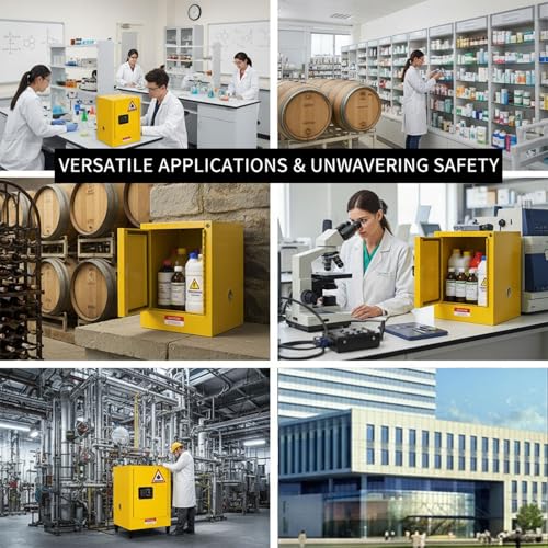 Armario para Almacenamiento de Productos químicos | Armario de Seguridad para líquidos peligrosos y ácidos | Taquilla de Seguridad de Grado Industrial y de Laboratorio