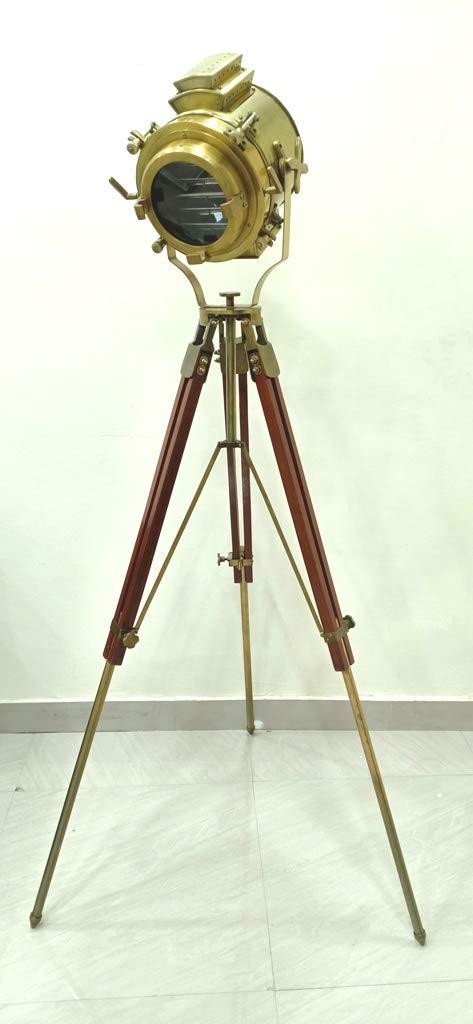 Lampada Vintage Treppiede Lampada Da Terra Vintage In Rame E Legno