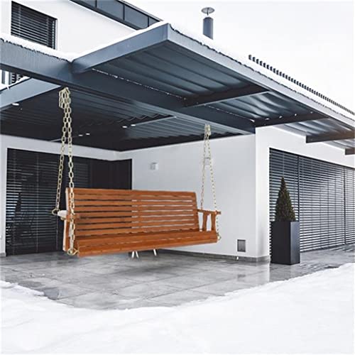 Doubao 4Ft Cedar W/Chain 500Lb Double Wood Swing Outdoor Swing Hammock Dark Brown (Swing Frame Not Included) #TOP1