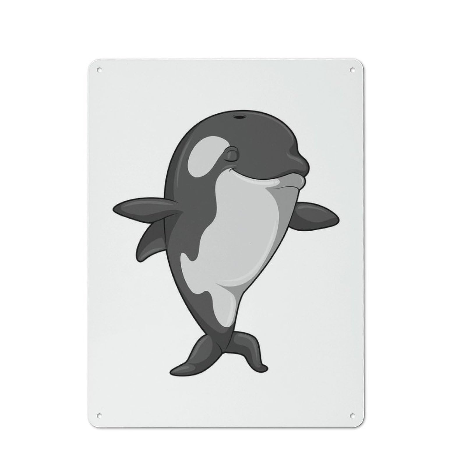 Junmoney Killer Whale Yoga Fitness Vintage Tin Sign 40X30cm For Hobby Room Or Studio, A New Home Present For Creative Interior Collectors