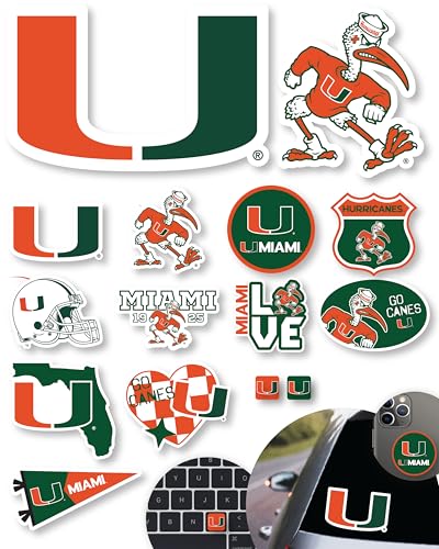 Image of UMiami Sticker Gift Pack for Car Water Bottle Phone (Miami Hurricanes)