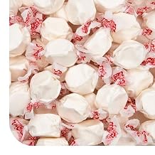Salt Water Taffy Candy - 1 Pound Bag - Chewy Candy - Old Fashioned Vanilla Taffy Individually Wrapped - Soft and Creamy Treat for Buffets, Party Favors, Office Bowls