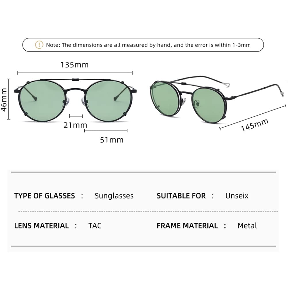 Flip-up Gläser mit polarisierten Sonnenbrillen Lens Clip auf Sonnenbrillen für Männer Frauen Grün Rosa Blau Multifunktionsrahmen