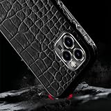 Oryginalne skórzane etui do iPhone'a 16 Pro Max/16 Pro/16 Plus/16, smukłe etui z fakturą krokodyla z ochroną aparatu, luksusowe etui biznesowe na telefon, 16 Pro