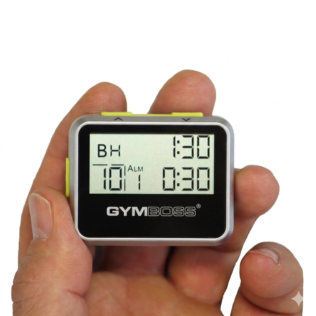 Gymboss Intervallzeitgeber Und Stoppuhr Silber/GELB METALLIC-Hochglanz