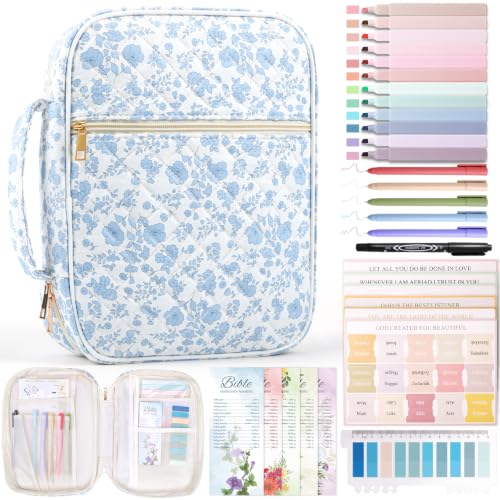 XKDOUS Bible Cover for Women Bible Bag Kit Church Book Holder Carrying Case