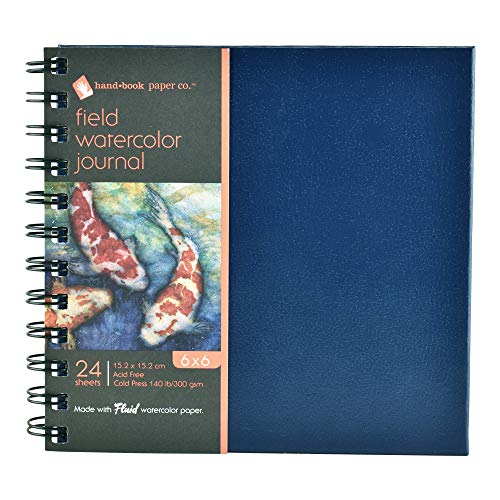 Speedball Art Products 780066 Field Watercolor Paper Hardcover Artist Journal, 6 x 6-in, 24 Sheets