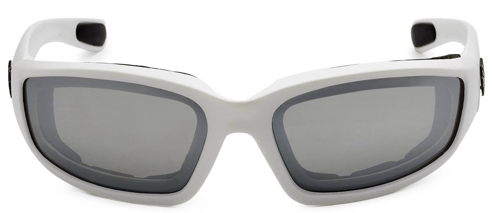 Choppers La Guida Notturna Equitazione Imbottite Moto Occhiali 011 Telaio Nero con Lenti Gialle 2 Nero Medio Bianco - Lens Fumo