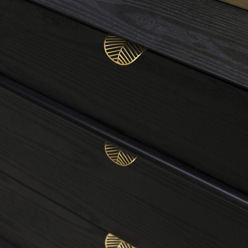 RZDEAL Solid Brass Edge Pulls for Cabinets Brushed Gold Leaf Knobs and Pulls for Dresser Drawers (2, Overall Length:2-3/8"(60mm))