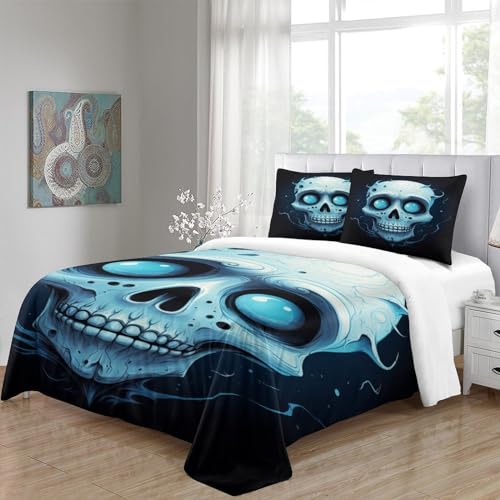 Housse de couette crânes avec fermeture éclair double et microfibre - 4