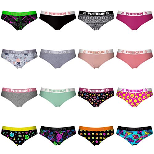 FREEGUN Pack Surprise Boxer Femme Microfibre Modèle Aléatoire (Lot de 5), Gris, Noir, Rose, Bleu Taille L