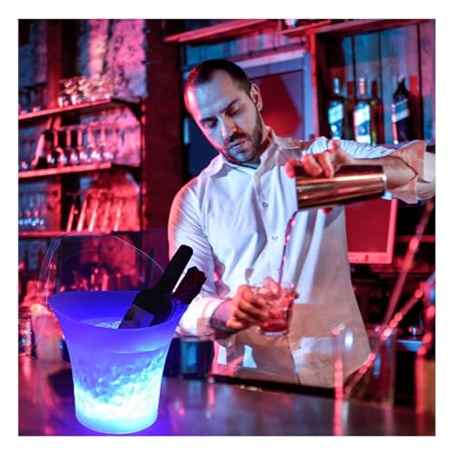 Cubitera LED de 5L con luces de colores y enfriador de vino Bluetooth integrado 4