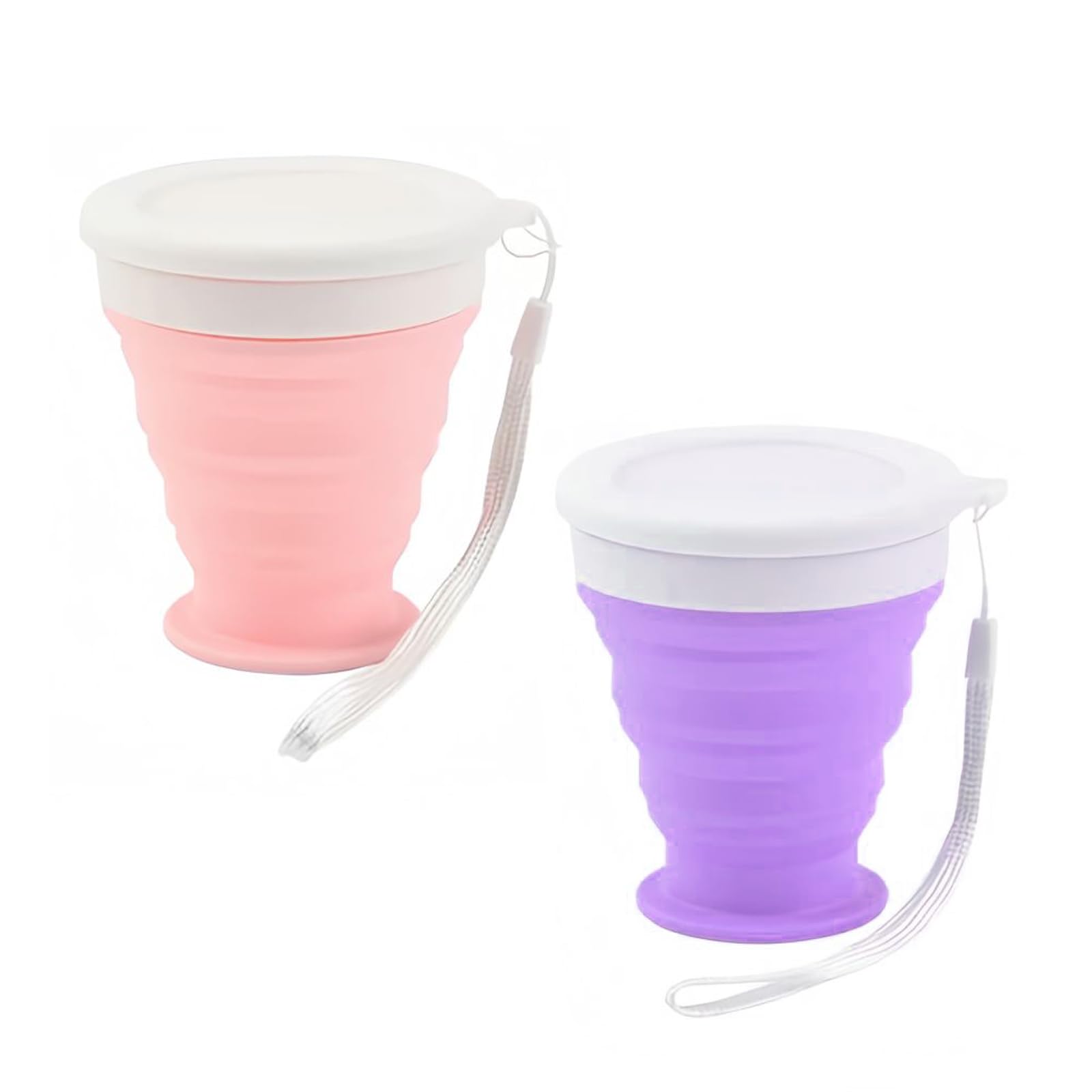 2 Pezzi Bicchiere Pieghevole da Viaggio, Bicchiere Portatile, Bicchieri Richiudibili da Viaggio,Bicchiere Pieghevole in Silicone Alimentare, Adatto per Viaggi Picnic Sport Campeggio Ecc