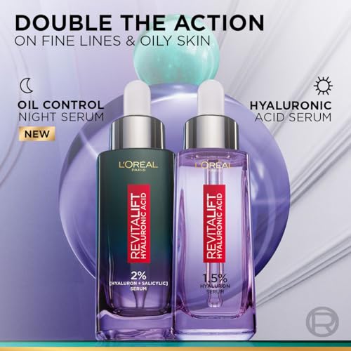Image of L'Oreal Paris Revitalift Hyaluronic Acid Oil Control Serum 2% Hyaluronic+ Salicylic Acid, 15ml