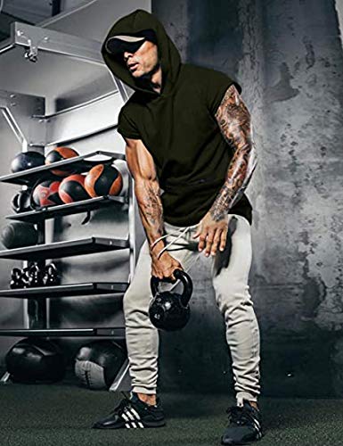 Homme Debardeur à Capuche Sport Musculation Tank Top sans Manches Maillot Sleeveless T-Shirt Fitness Bodybuilding Sweats de Running – Image 3