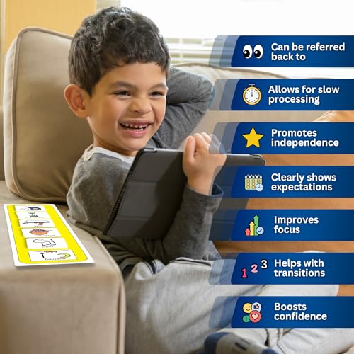 Visual Evening Routine – Premium Durable Plastic - Evening Bedtime Schedule Timetable Cards Compatible with PECs Symbols & Boardmaker PCS (ADHD, ASD, Autism, Kids) (English) - Image 4