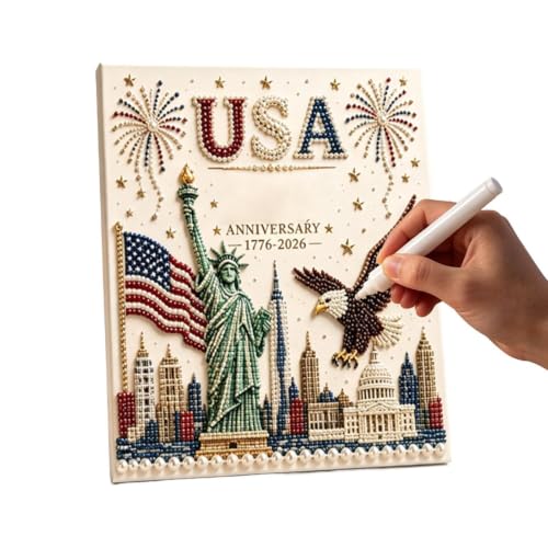 Pintura de cuentas DIY patriótica para decoración artística en adultos