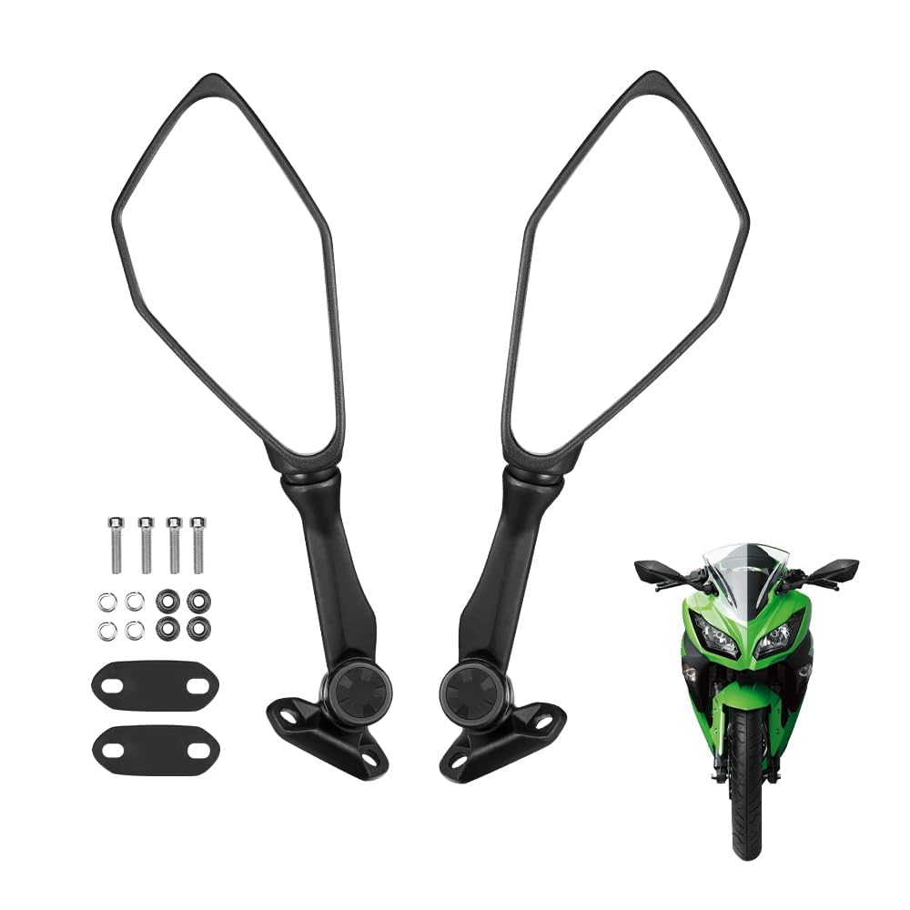 KEMIMOTO Compatible with Ninja 300 Mirrors Motorcycle Rear View