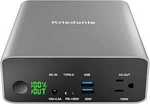 Krisdonia ポータブル電源 AC出力対応 モバイルバッテリー 296Wh