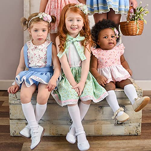 Jefferies Socks Girls Nylon Dress School Uniform Knee High Socks 2 Pair Pack4