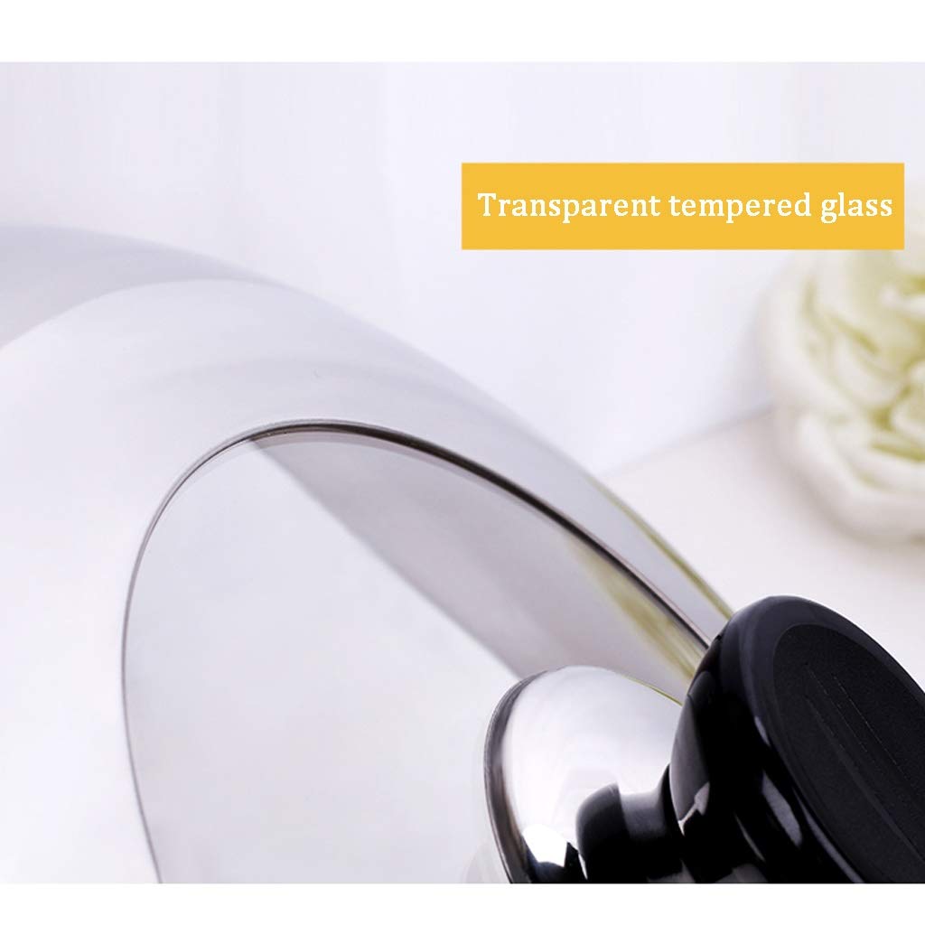 Couvercle,Couvercles de Casserole Couvercle de Casserole en Acier Inoxydable Couvercle de Wok en Verre trempé couvercles de Casserole de Remplacement de Grande Taille