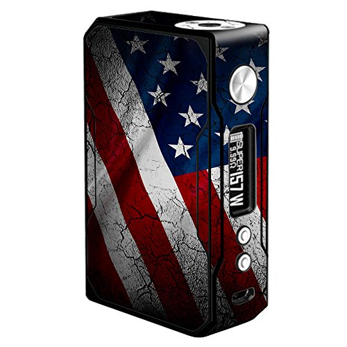 Skin Decal Vinyl Wrap for Voopoo Drag 157W TC Resin/Reg. Vape Mod Stickers Skins Cover/American Flag Distressed