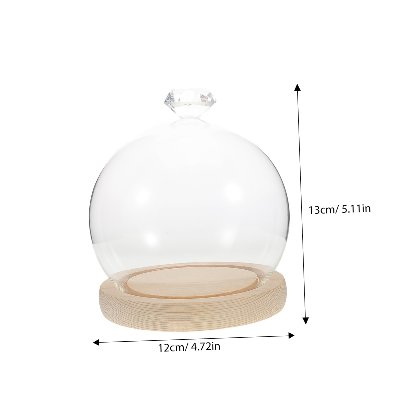 Unomor Elegant Glass Display Dome Floral Vase Protective Cloche Dome Base Small Display Dome for Collections