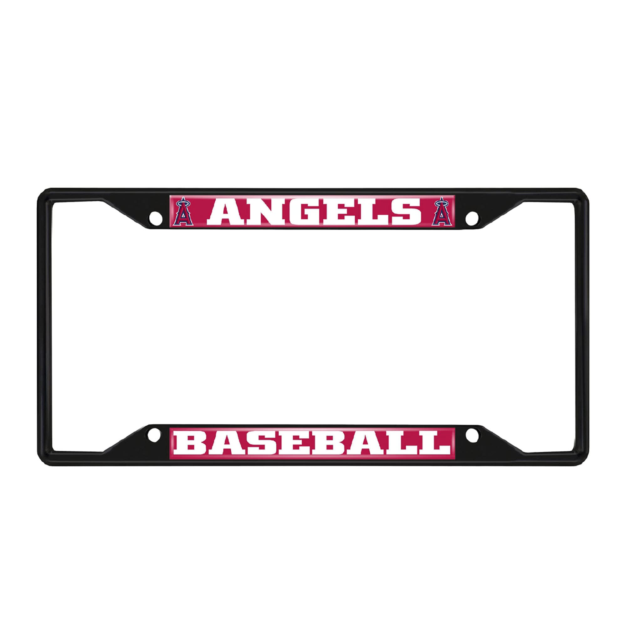 Fan Mats 31308: Los Angeles Angels Metal License Plate Frame Black Finish