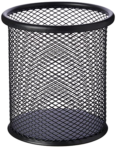 Q-Connect KF00864 Cubilete Portalápices Metal Rejilla Negro Diámetro 90 Mm Altura 100 Mm Cover