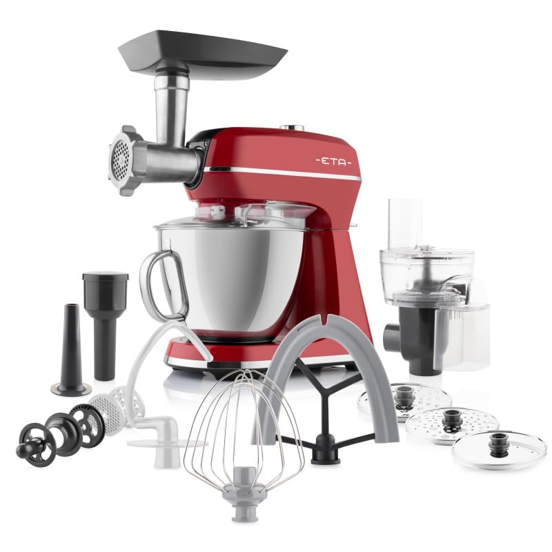 ETA Robot de cocina Gratus Storio II I Metal macizo I 12 velocidades I Cuenco de acero inoxidable de 5 l I 1200 W I Sistema de agitación planetaria I Botón PAUSE I Control de velocidad I Accesorios