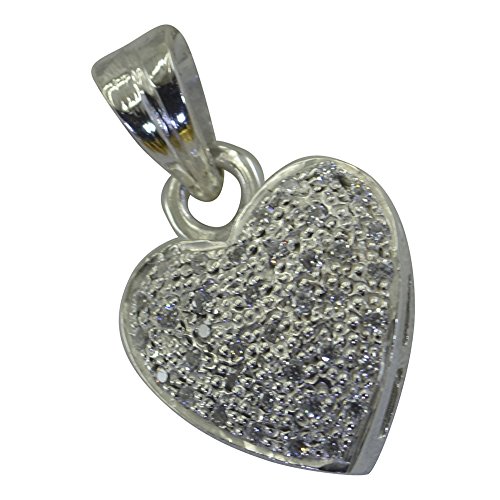 Collier Rond Argent 925 et Pendentif Coeur en CZ Blanc Fait Main