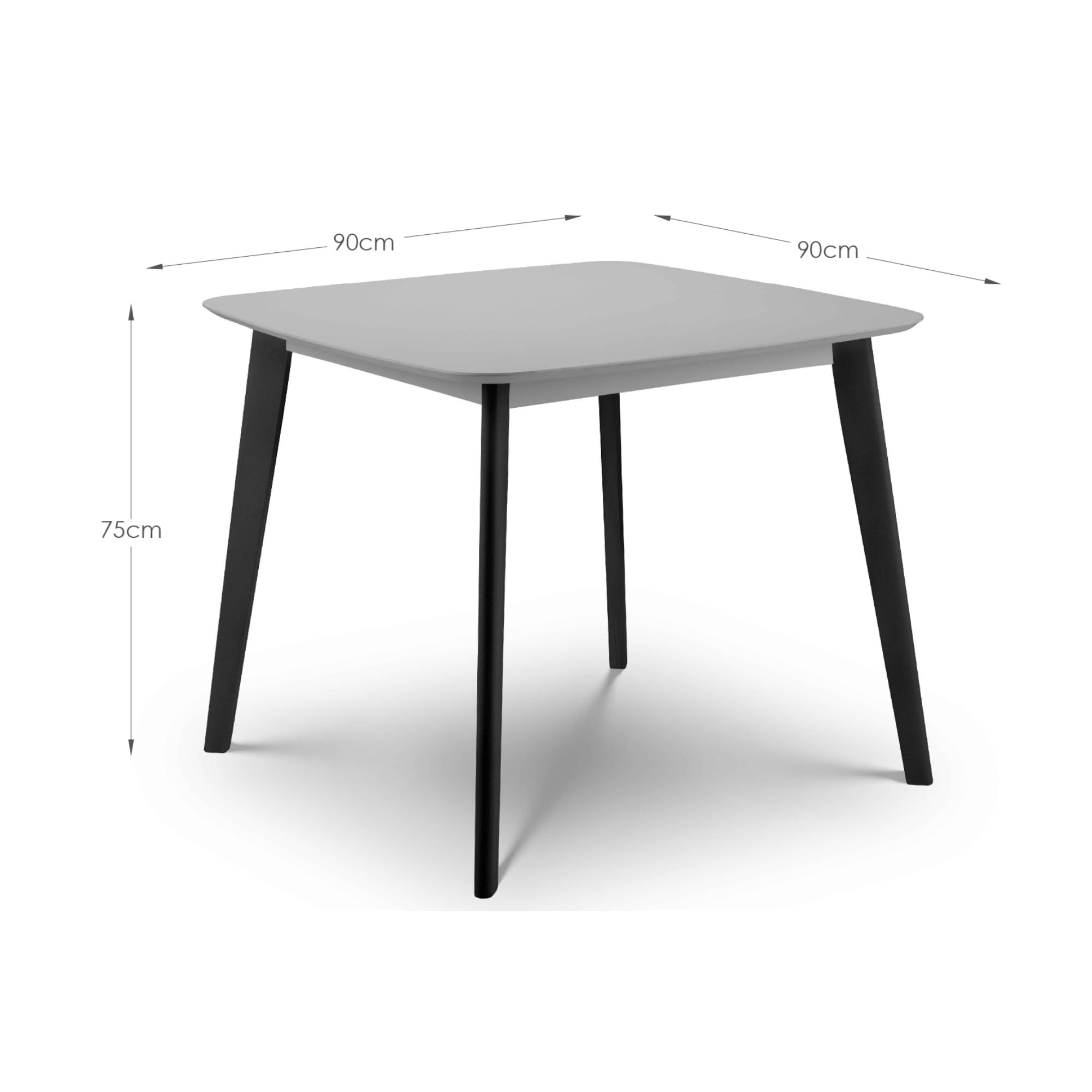 Julian Bowen Table à Manger carrée CASA Gris/Noir, Taille Unique