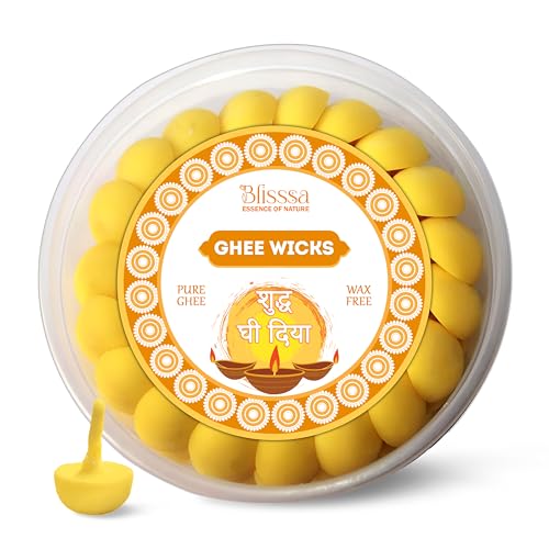 Pure Ghee Diya Mechas para Pooja Paquete 100 Unidades