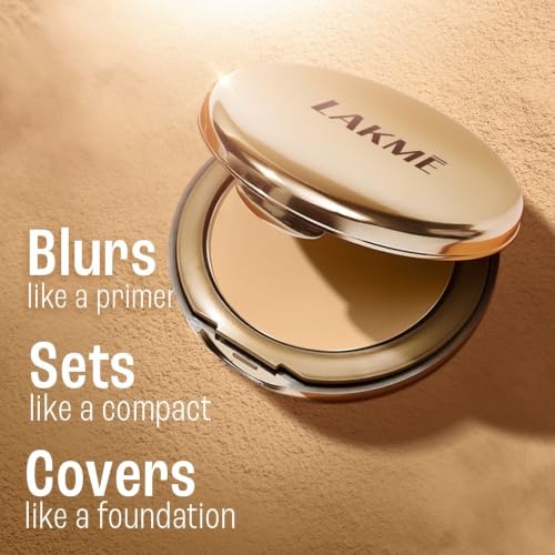 Image of Lakme 9 to 5 Primer with Matte Powder Foundation Compact, Rose Silk, 9g (Pack of 2)