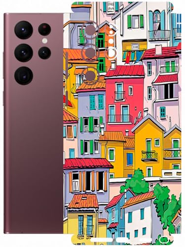 Image of AtOdds - Full Body Back Screen Guard Protector Film - Lamination Wrap Skin Sticker Compatible with Samsung Galaxy S22 Ultra | Scratchproof Matte Finish (Concrete Jungle)