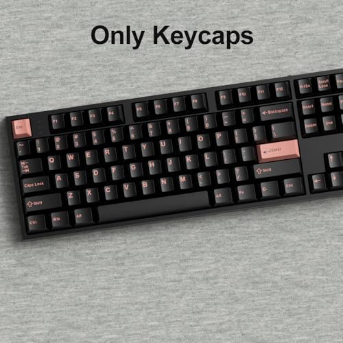 Image of Fogruaden PBT Keycaps Set, Cherry Profile Custom Keycap for Mechanical Keyboard Dark Pink Keycaps