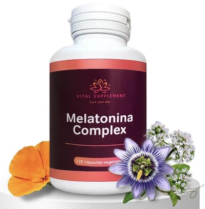 Melatonina Complex, Formula mejorada con 1.8 mg Melatonina | Valeriana | Melisa | Pasiflora | Amapola Californiana | Tila. 120 cápsulas veganas para 120 noches felices. Fabricado en España