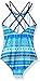 Kanu Surf Girls' Big Mahina Halter Beach Sport 1-Piece Swimsuit, Blue, 7