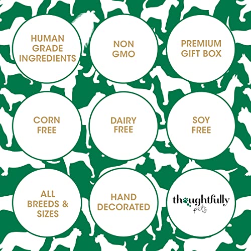 Thoughtfully Pets, Geschenkset mit Keksen zum Geburtstag des Hundes, handverzierte knusprige Hundeleckerlis in Knochenform, ideal für Hundegeburtstage, 8er-Set